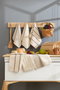 Aucune Juego de 6 toallas de baño - 30 x 50 cm - Beige